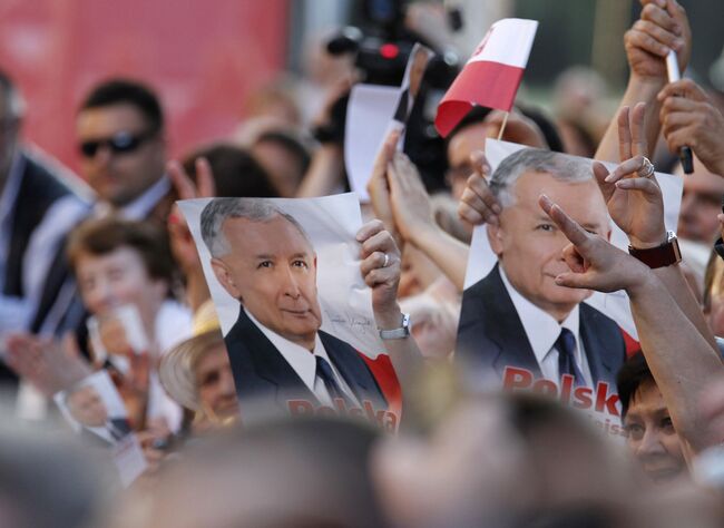 Кампания по выборам президента Польши. Сторонники Ярослава Качиньского