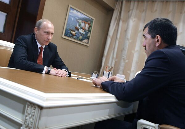 Премьер-министр РФ Владимир Путин встретился с Юнус-Беком Евкуровым