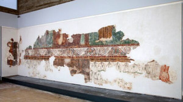Отреставрированный фрагмент обнаруженной в Иерусалиме фрески