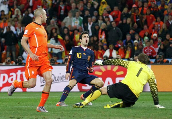 Игровой момент матча Нидерланды - Испания