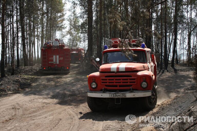 Тушение торфяных пожаров в Подмосковье