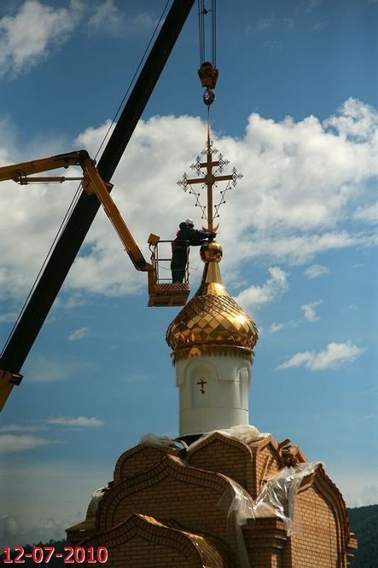 Строительство православной часовни у СШГЭС