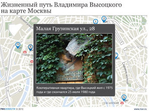Жизненный путь Высоцкого на карте Москвы