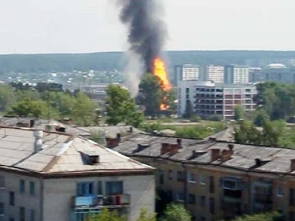 Пожар на газозаправке в Екатеринбурге