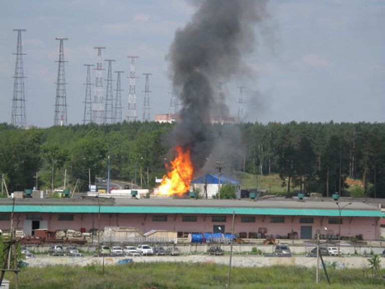 Пожар на газозаправочной станции в Екатеринбурге 