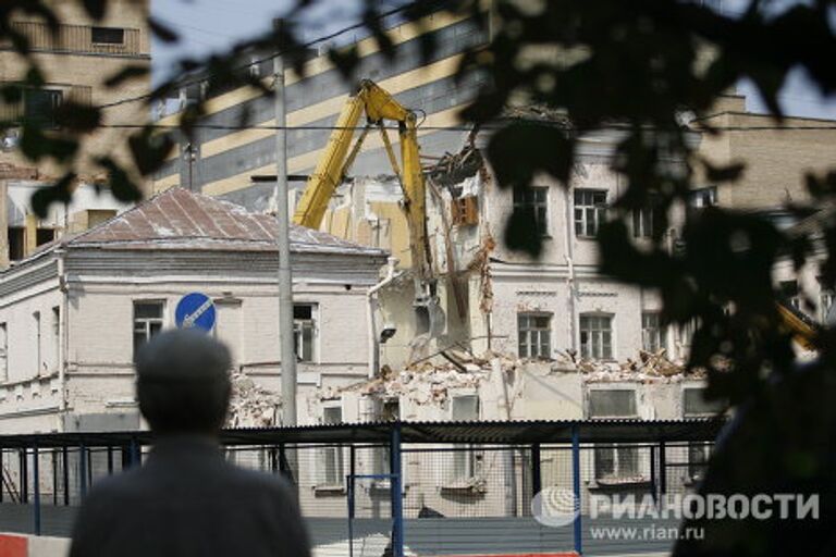 Снос усадьбы купца Алексеева в центре Москвы