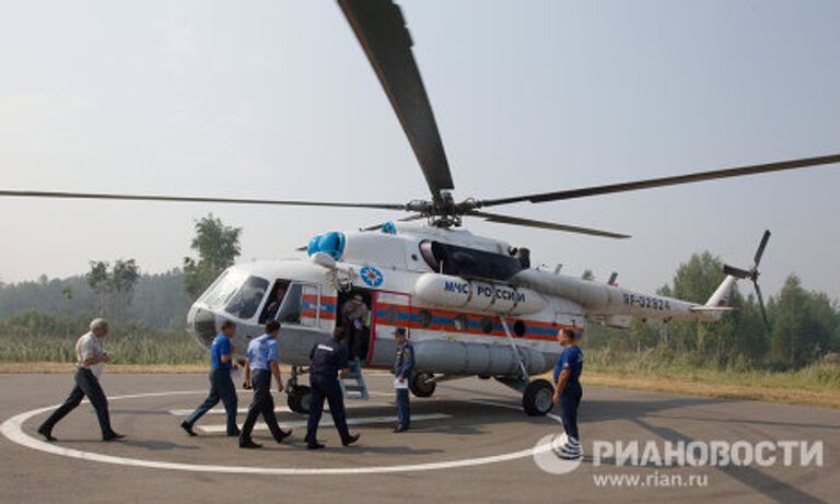 Полеты авиации МЧС в целях обнаружения пожаров на торфяниках