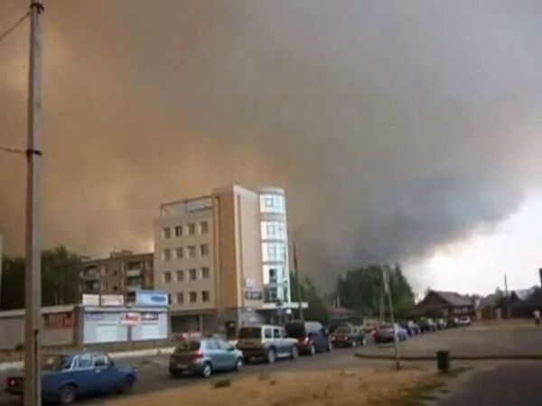 Лесной пожар в городе Выкса Нижегородской области