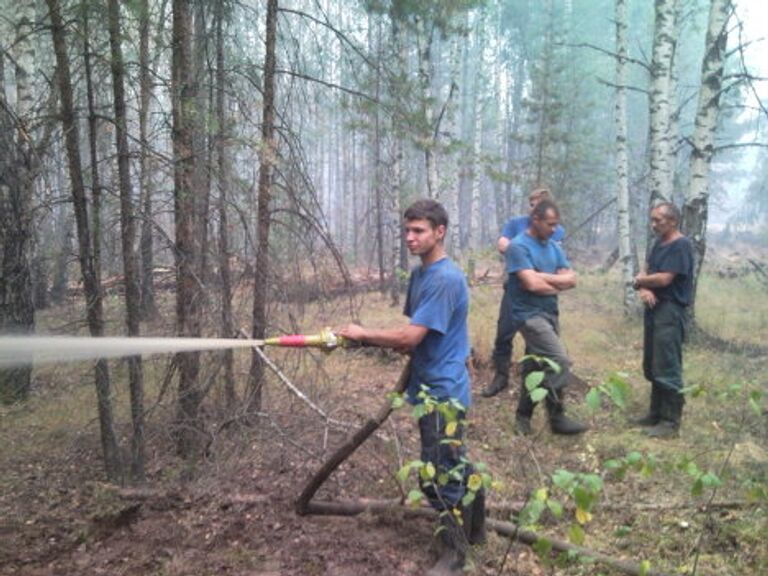 Тушение лесных пожаров в Егорьевске