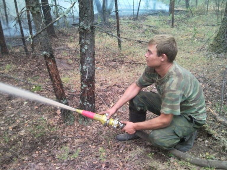 Тушение лесных пожаров в Егорьевске