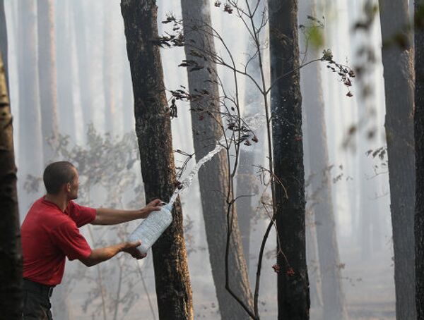 Тушение лесных пожаров в Воронежской области
