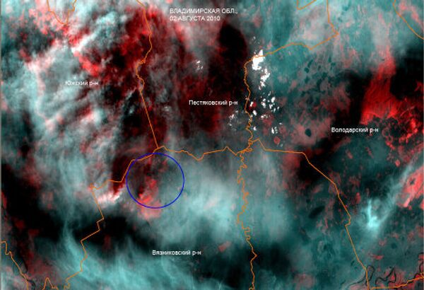 Лесные пожары во Владимирской области. Вид из космоса