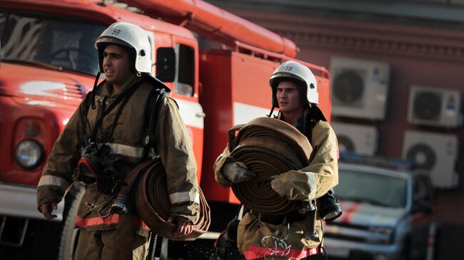 Пожар в центре Москвы