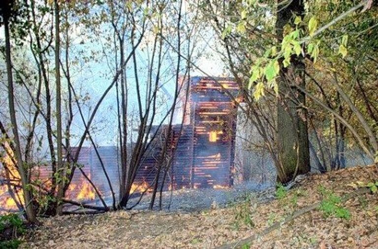 Пожар в городе Мастеров в Филевском парке