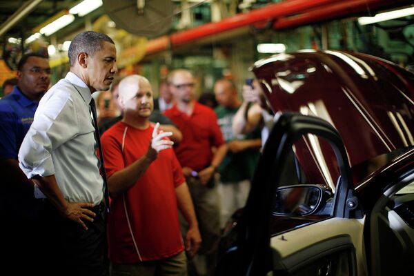 Обама на автосборочном заводе Ford в Чикаго