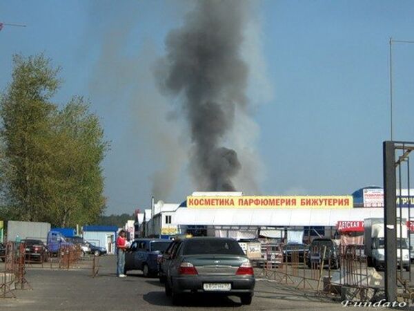 Пожар на рынке в подмосковной Балашихе