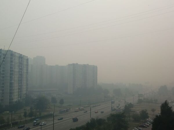  Дым от лесных пожаров опять опустился на Москву