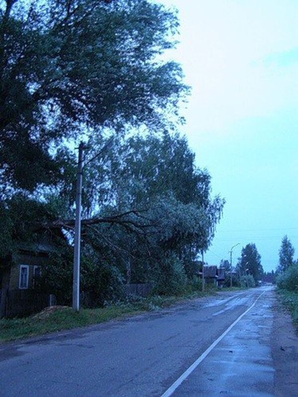Последствия урагана в Новгородской области. Город Пестово