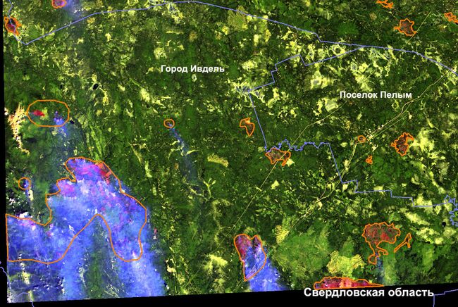 Карта пожаров в Свердловской области