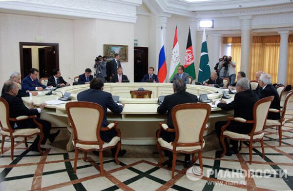 Встреча президента РФ Дмитрия Медведева с президентом Таджикистана с Э.Рахмоном, президентом Афганистана Х.Карзаем и президентом Пакистана А.Зардари