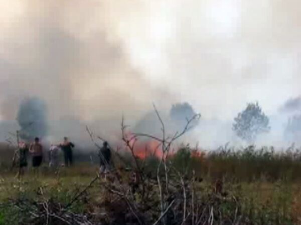 Пожар в селе Острожное  Калужской области