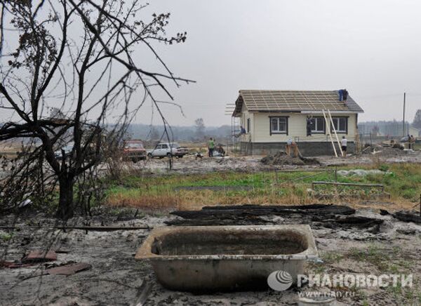 Восстановление деревни Верхняя Верея, пострадавшей от лесных пожаров