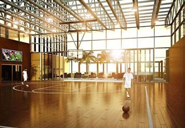Баскетбольная площадка нового отеля JW Marriott Marquis Miami