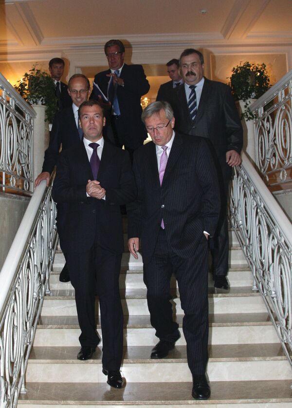 Президент РФ Д.Медведев и премьер-министр Люксембурга Ж.К. Юнкер