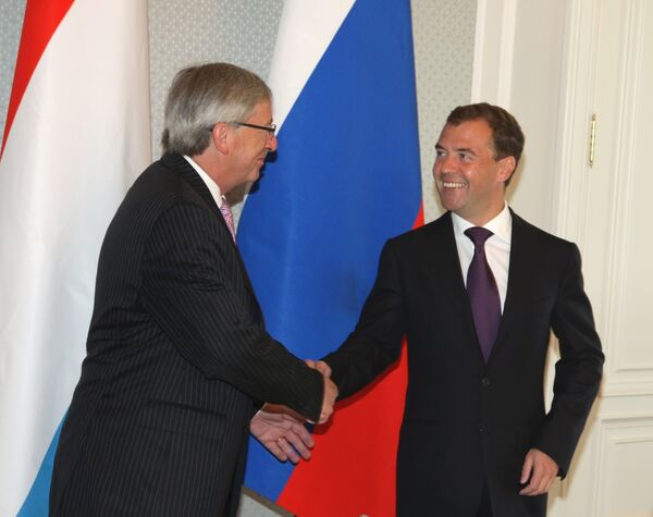 Президент РФ Д.Медведев и премьер-министр Люксембурга Ж.К. Юнкер