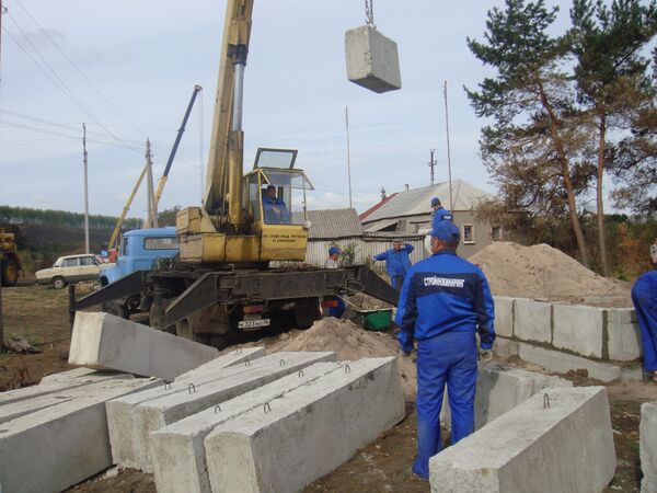 Строительство домов для погорельцев в селе Хреновое Воронежской области