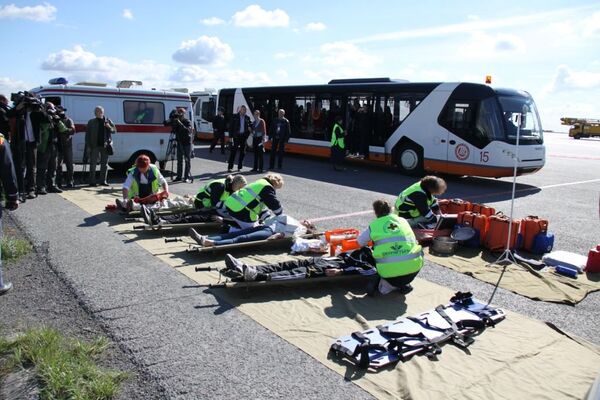 Аварийно-спасательные учения в аэропорту Шереметьево