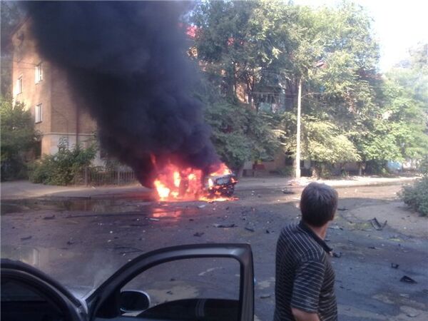 Взрыв автомобиля в Махачкале