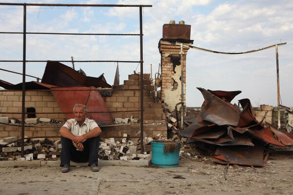 Сгоревшее село в Волгоградской области