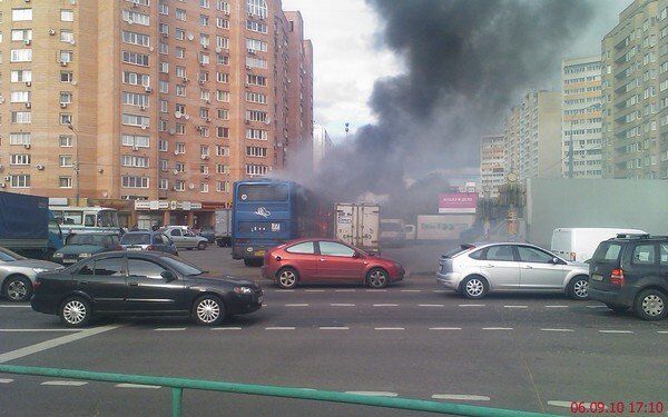 В Москве сгорел автобус 