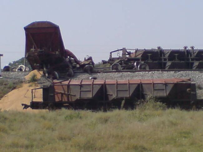 Место подрыва поезда в Дагестане