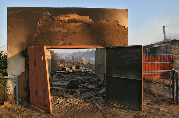 Последствия пожара в деревне Николаевка