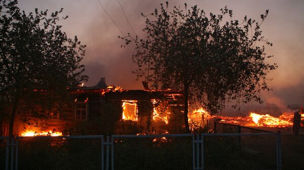 Пожар в деревне Николаевка. Архив