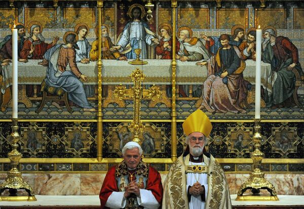 Папа Римский Бенедикт XVI и Архиепископ Кентерберийский Роуэн Уильямс