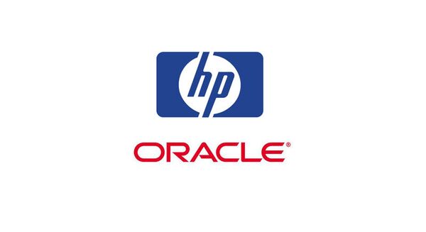 Логотипы компаний Oracle и Hewlett-Packard