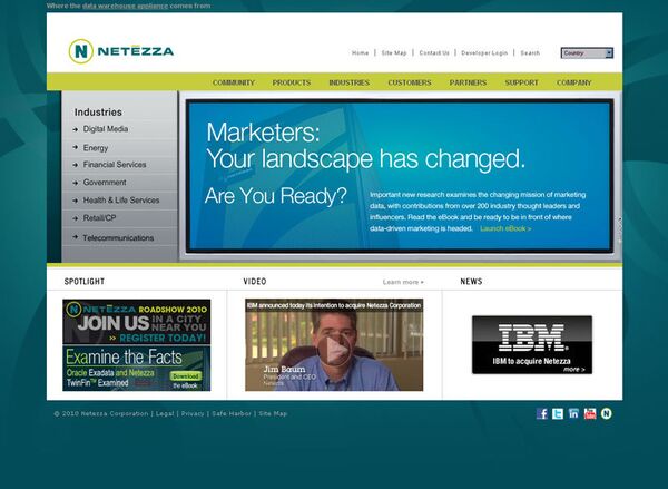 Сайт компании Netezza