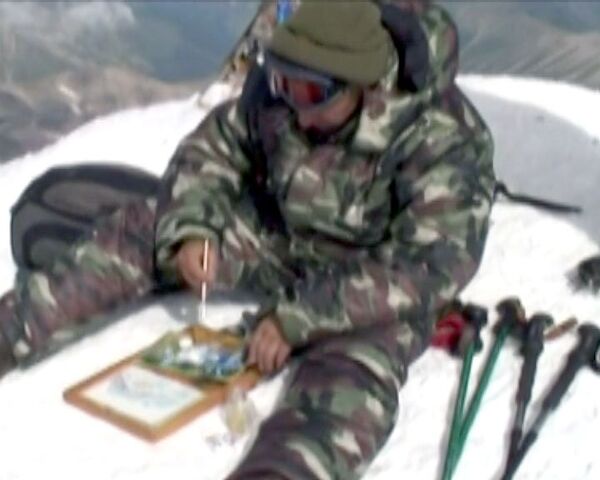 Десантник написал этюд маслом на вершине Эльбруса в 25-градусный мороз 