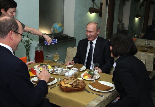 Премьер-министр РФ В.Путин и князь Монако Альбер II