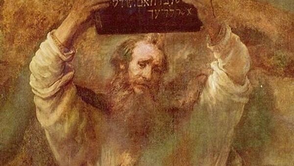 Картина Рембранта Моисей, разбивающий скрижали