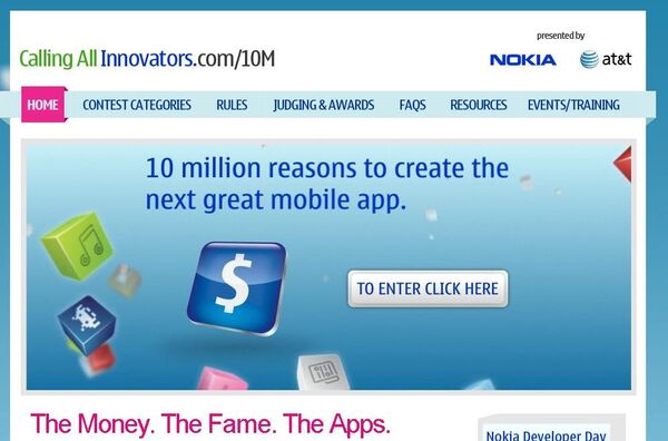 Сайт конкурса 2010 Calling All Innovators – North America от Nokia
