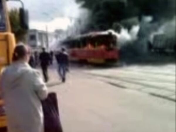 В Киеве сгорел трамвай