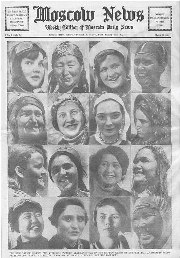 Обложка газеты Moscow News за 10 марта 1937 года