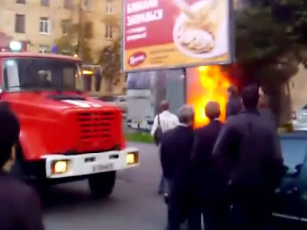 Пожар в туристическом автобусе в Петербурге