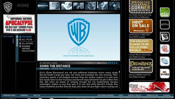 Сайт компании Warner Brothers