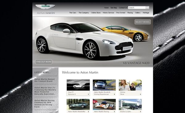 Сайт компании Aston Martin