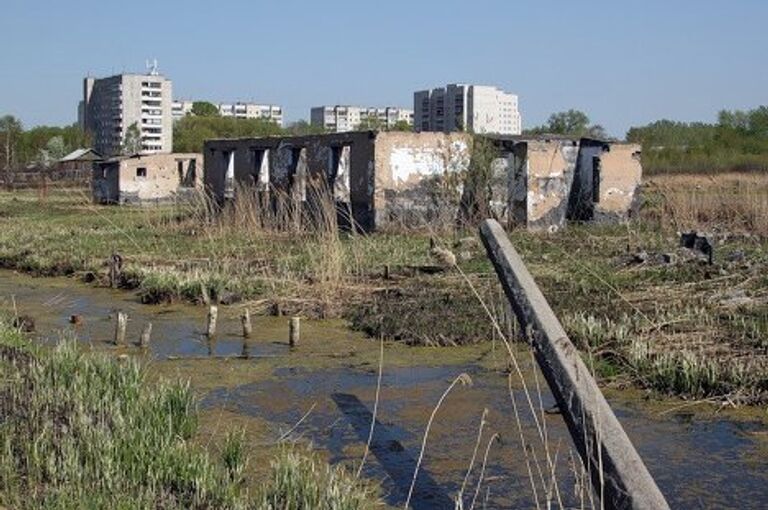 Затопленные здания в Челябинске